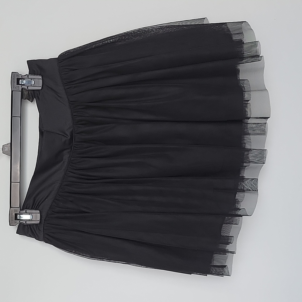 Black layered, chiffon, lined skirt, Size M